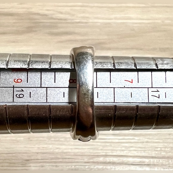 Nancy & David Sterling Silver & 14K Gold Blue Topaz & Sapphire Ring, Size 8 - Picture 10 of 10